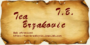 Tea Brzaković vizit kartica